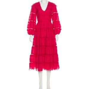 New Pink Ulla Johnson Size 8 Long Sleeve Dress with Tags